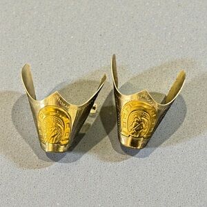 Vintage silver/brass flat boot tips